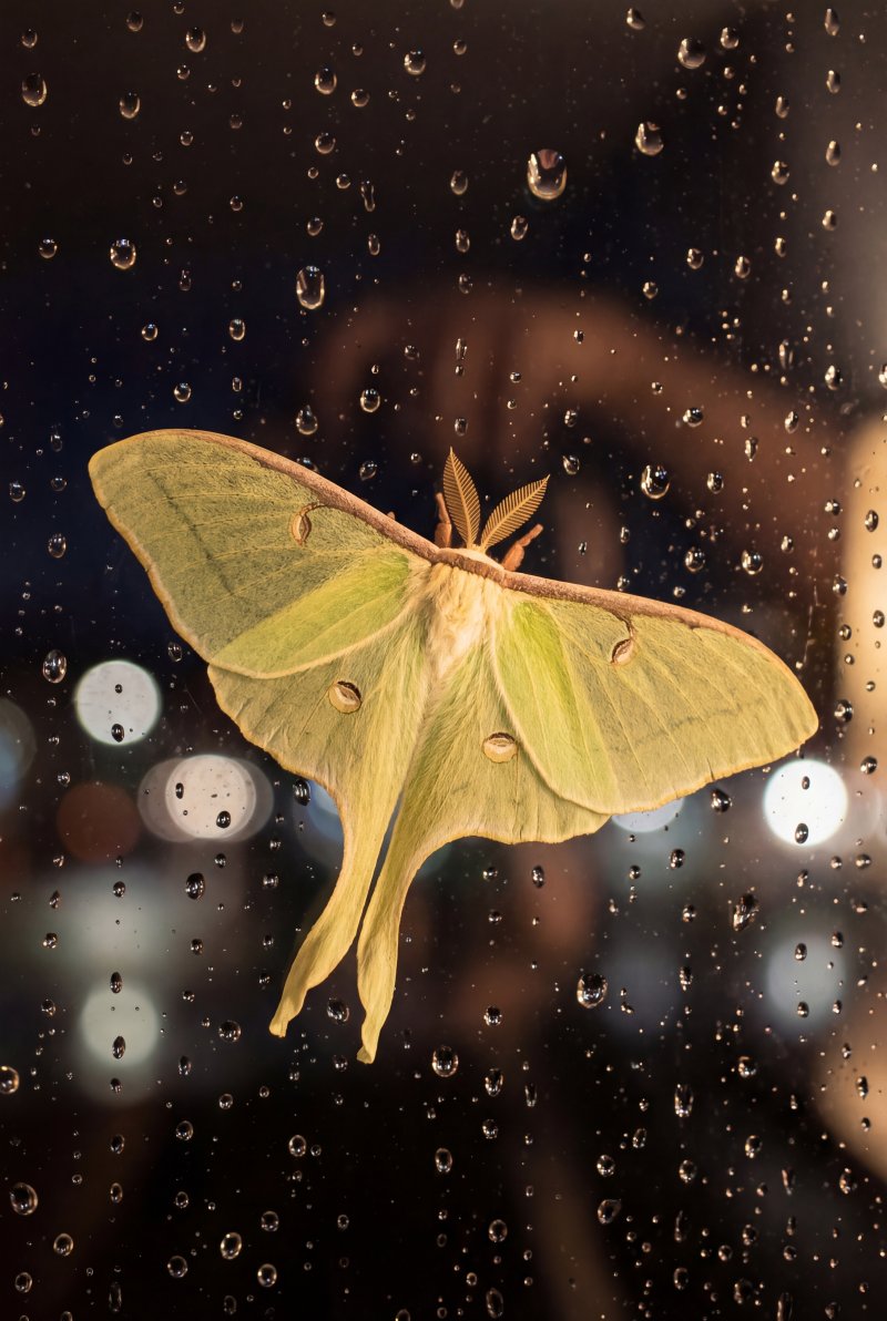 Emerald Grace in the Midnight Rain by @Primpter - wall art print